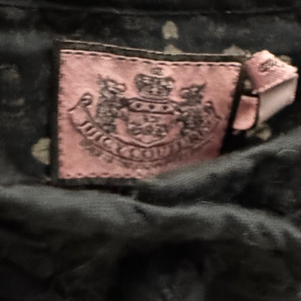 Juicy Couture Pink Crest Logo Patch on Black